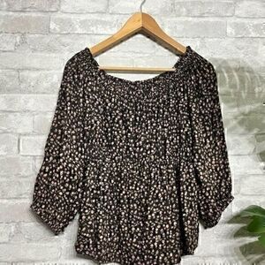 3/$30 _ AMERICAN EAGLE | Floral Smocked On/ Off the Shoulder Blouse Peasant - S
